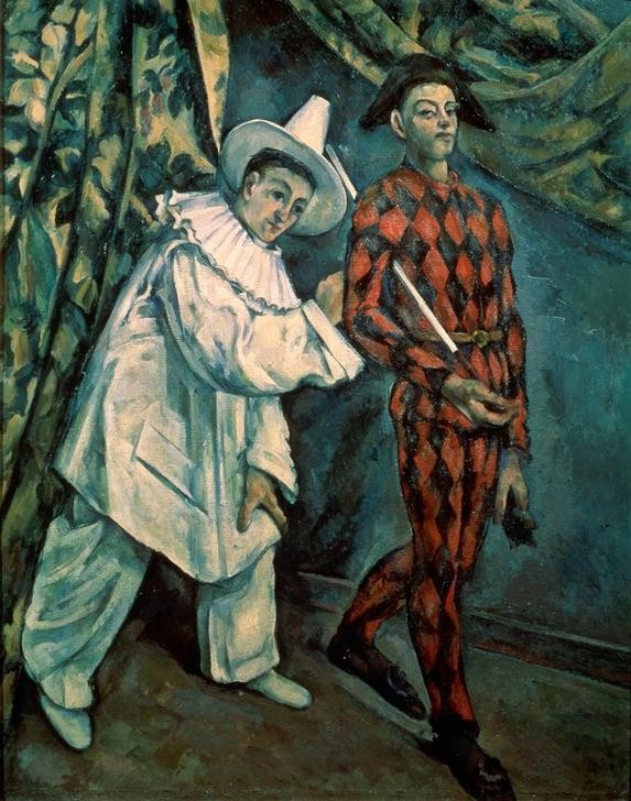 Paul Cézanne, Mardigras (Feste,Kalenderfeste,Dienstag,Impressionismus,Kostüm (Verkleidung),Harlekin,Pierrot,Französische Kunst,Karneval)