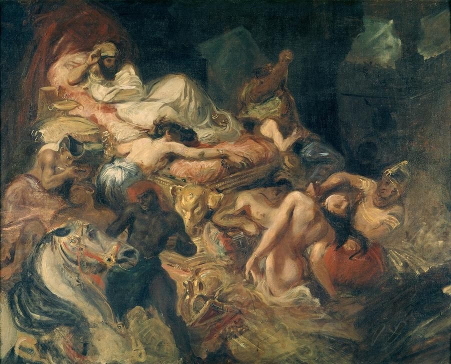 Eugene Delacroix, Der Tod des Sardanapal (Geschichte,Szene,Massaker,Orientalismus,Französische Kunst,Despotie,Romantik,Unmässigkeit,Person)