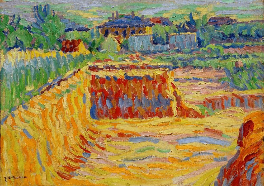 Ernst Ludwig Kirchner, Die Lehmgrube (Deutsche Kunst,Kunst,Landschaft,Expressionismus,Die Brücke,Postimpressionismus,Lehmgrube)