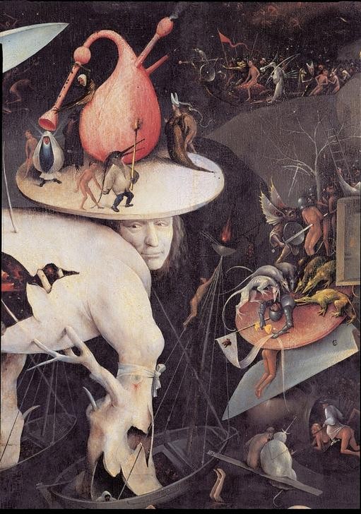Hieronymus Bosch, Die Hölle (Alchemie,Dudelsack,Kunst,Religion,Tanz,Teufel Und Hölle,Dämon,Teufel,Ungeheuer,Phantastische Kunst,Niederländische Kunst,Sexualsymbol,Jenseitsvorstellungen,Seitenflügel (Altar),Unterwelt,Esoterik,Ausschnitt)