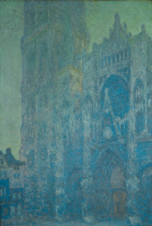 Claude Monet, La cathedrale de Rouen. Le portail et la tour Saint-Romain, (Architektur,Geographie,Kirche,Tageszeiten,Morgen,Impressionismus,Fassade,Portal,Architekturdarstellung,Französische Kunst,Dämmerung,Jahrhundertwende,Topographie,Kathedrale)