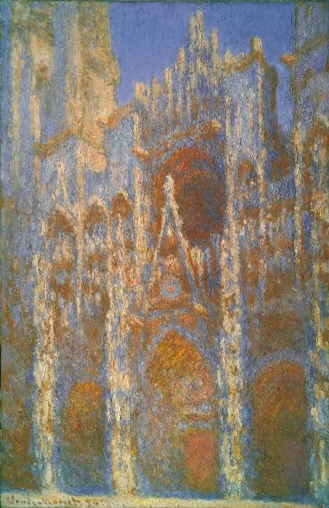 Claude Monet, Cathedrale de Rouen, effet de soleil (Architektur,Geographie,Impressionismus,Fassade,Architekturdarstellung,Französische Kunst,Licht,Sonnenlicht,Jahrhundertwende,Topographie,Kathedrale)