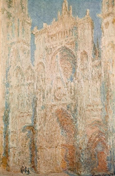 Claude Monet, Die Kathedrale von Rouen, Westfassade, im Sonnenlicht (Architektur,Impressionismus,Fassade,Architekturdarstellung,Französische Kunst,Licht,Sonnenlicht,Jahrhundertwende,Kathedrale)