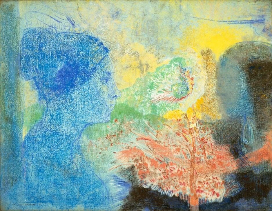 Odilon Redon, Traumschatten (Frau,Traum,Symbolismus,Schatten,Portrait,Französische Kunst)