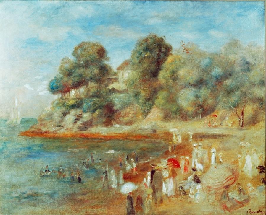 Pierre-Auguste Renoir, Strand bei Pornic (Landschaft,Seebad,Strand,Meer,Impressionismus,Französische Kunst)