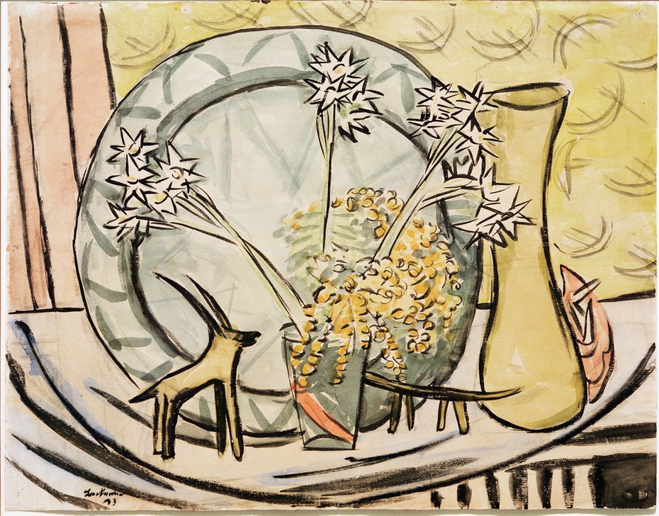 Max Beckmann, Stilleben mit Steinbock und Narzissen (Kunst,Natur)