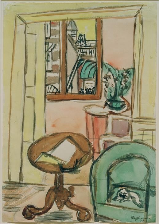 Max Beckmann, Interieur mit rundem Tisch (Kunst,Orte und Reise)