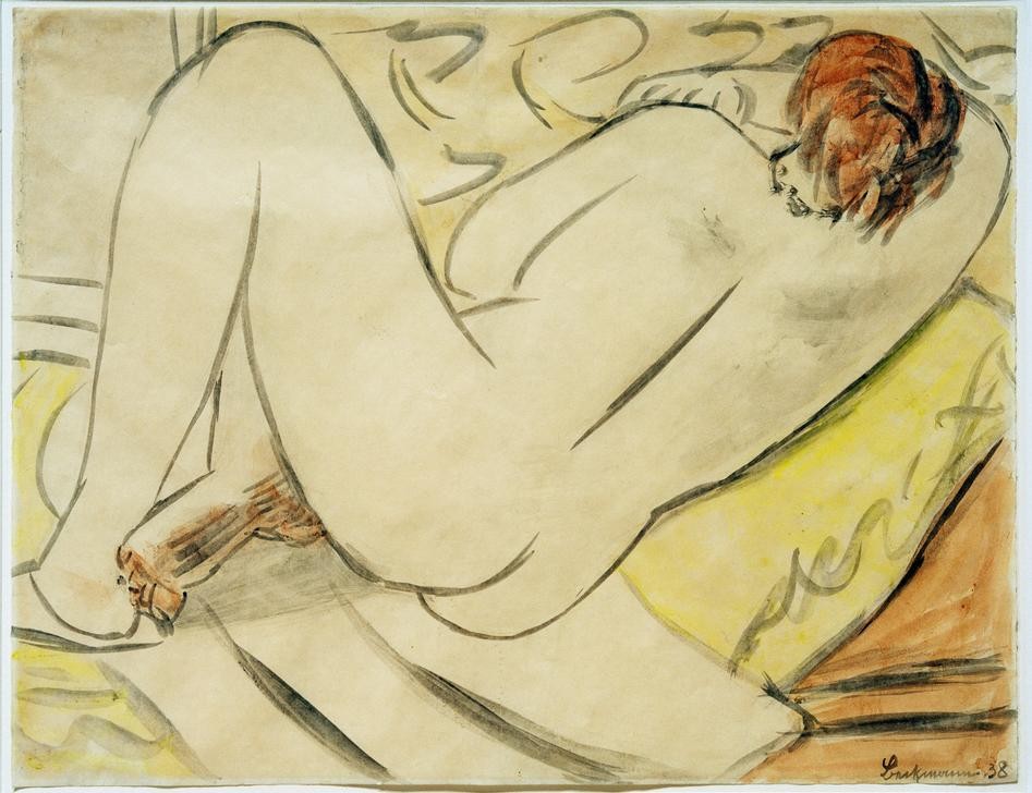Max Beckmann, Rückenakt, liegend (Kunst,Mensch und Gesellschaft)