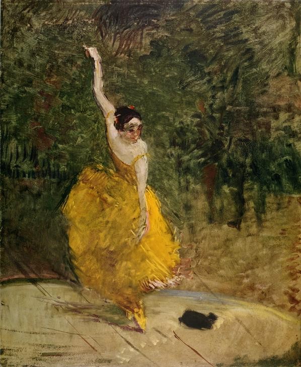 Henri de Toulouse-Lautrec, Danseuse (Frau,Kastagnetten,Musik,Tänzerin,Tanz,Volkskunde,Impressionismus,Spanische Kunst,Französische Kunst,Pose,Rhythmik,Land Und Leute)