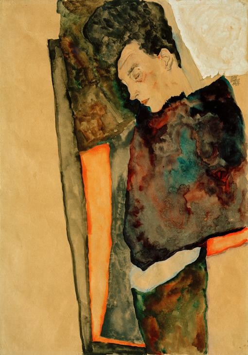 Egon Schiele, Die Mutter des Künstlers, schlafend (Frau,Portrait,Expressionismus,Mutter Von Berühmten,Österreichische Kunst,Schlafen (Schlaf))