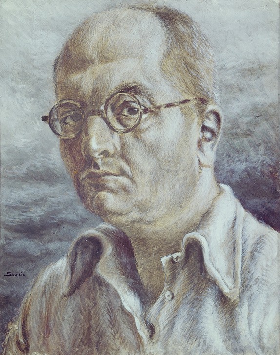 Alberto Savinio, Unbekannt (Künstler, Selbstbildnis, Portrait, Gesicht, Brille,   Klassische Moderne, Wunschgröße, Wohnzimmer)