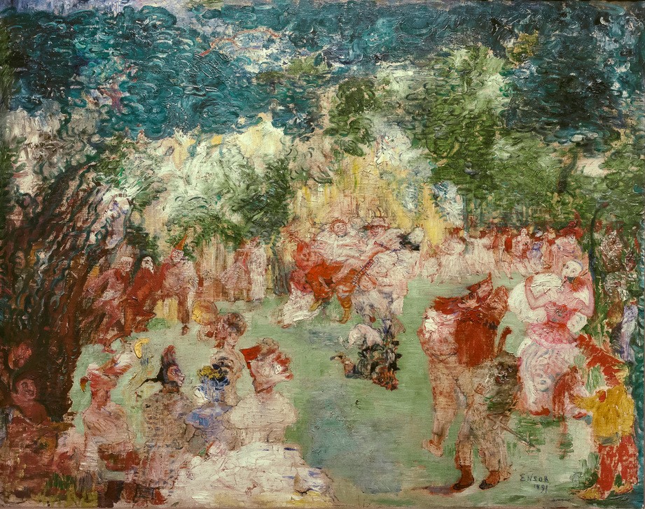 James Ensor, Der Liebesgarten (Kunst,Tänzer,Theater,Hausgarten,Lebendmaske,Belgische Kunst,Garten)