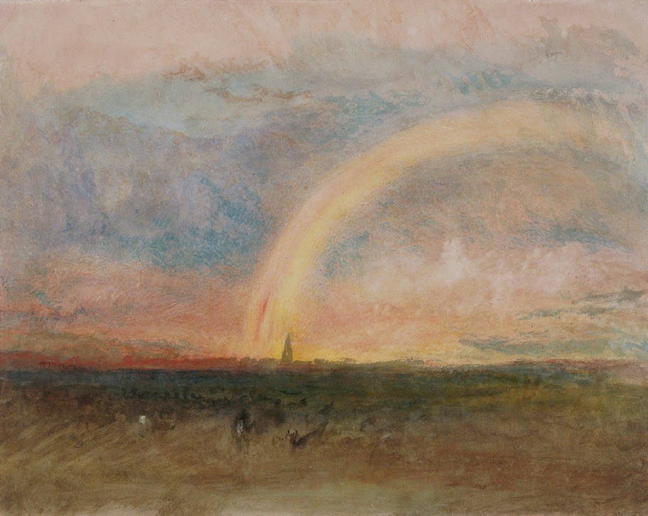 JOSEPH MALLORD WILLIAM TURNER, The rainbow (Geographie,Landschaft,Meteorologie,Wetter,Wissenschaft,Meer,Regenbogen,Tag,Papier,Ansicht,Skyline,Farbe)