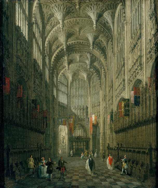 Giovanni Antonio Canaletto, Interior of Henry VII's Chapel, Westminster Abbey (Abtei, Kirche, Kathedrale, Architektur, sakral, Gotik, England, London, Barock, Interieur, Klassiker, Wunschgröße, Wohnzimmer)