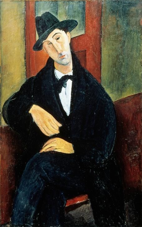 Amedeo Modigliani, Mario (Herrenhut,Herrenmode,Mann,Mode,Hut,Portrait,Italienische Kunst,Ecole De Paris,Gentleman)
