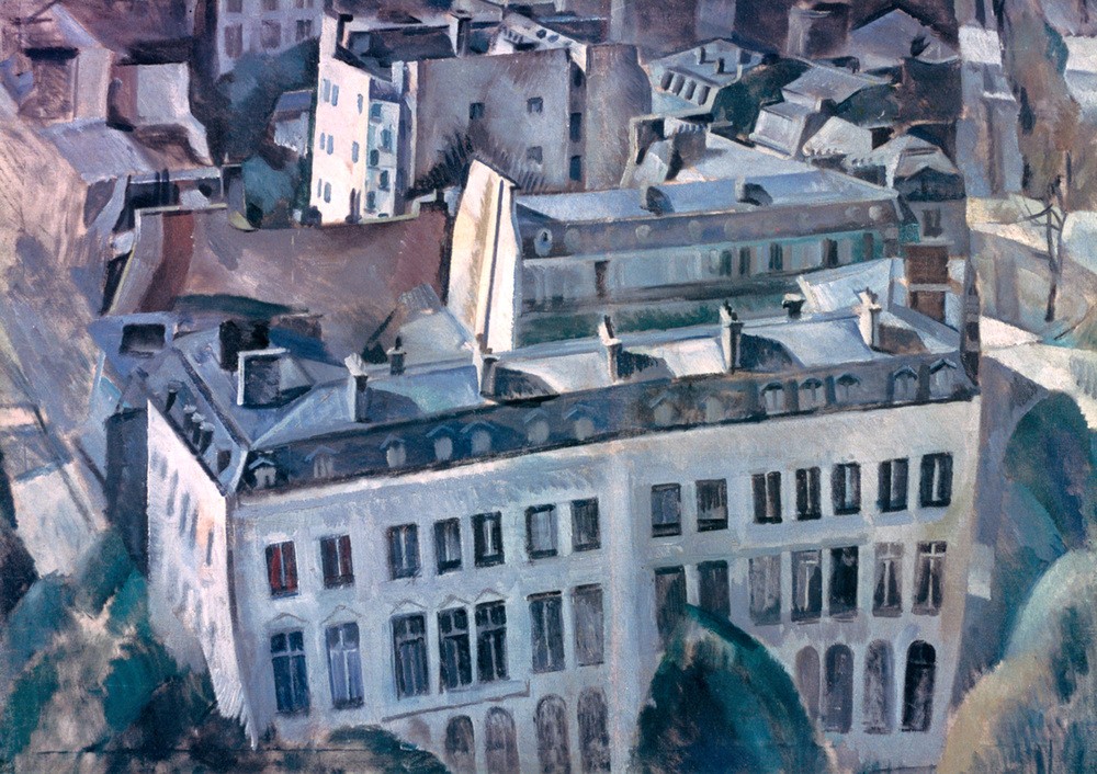 Robert Delaunay, Study for `The City' (Architektur,Dach,Kunst,Kubismus,Tag,Ansicht,Verzerrung,Gebäude,Farbe)