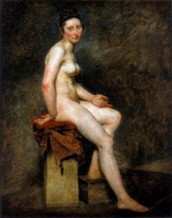 Eugene Delacroix, Seated Nude, Mademoiselle Rose (Frau,Kunst,Akt,Nacktheit,Dame,Farbe)