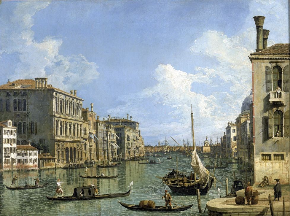 Giovanni Antonio Canaletto, Vista del Gran Canal (Venedig, Städt, Italien, Canal Grande, Paläste, Architektur, Barock, Vedute, Klassiker, Wunschgröße, Wohnzimmer)