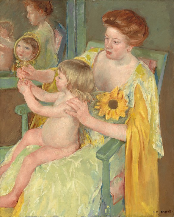 Mary Cassatt, Mutter und Kind (Mutter Und Kind,Spiegel,Mutter,Stuhl)