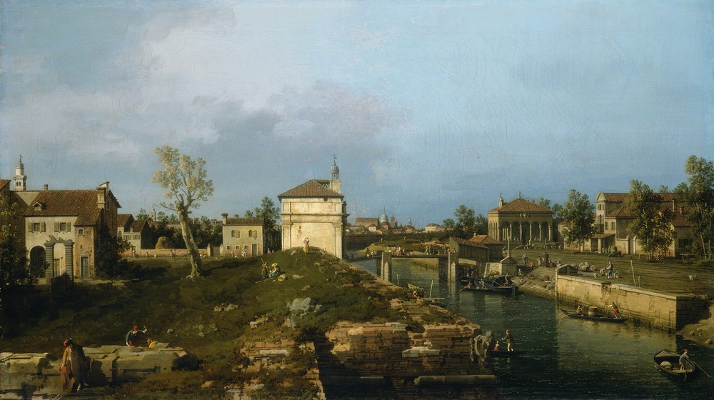 Giovanni Antonio Canaletto, The Porta Portello, Padua (Padua, Städte, italien, Brentakanal, Brücke, Barock, Vedute, Klassiker, Wunschgröße, Wohnzimmer)