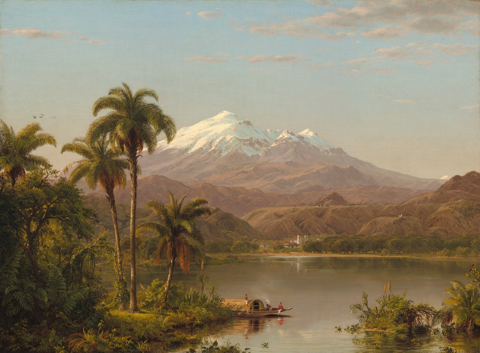 Frederic Edwin Church, Tamaca Palms (Landschaftsmalerei, See, Berg, Palmen, Geografie, Wunschgröße, Klassiker, Romantik, Wohnzimmer)