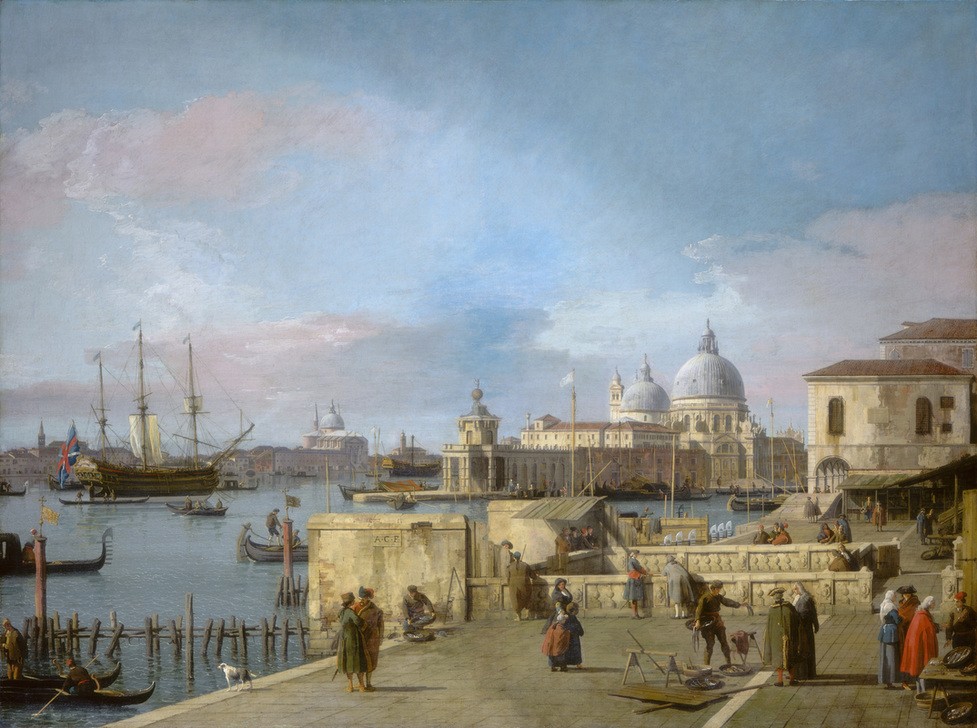 Giovanni Antonio Canaletto, Entrance to the Grand Canal from the Molo, Venice (Venedig, Städte, Italien, Paläste, Architektur, Barock, Vedute, Klassiker, Wunschgröße, Wohnzimmer)