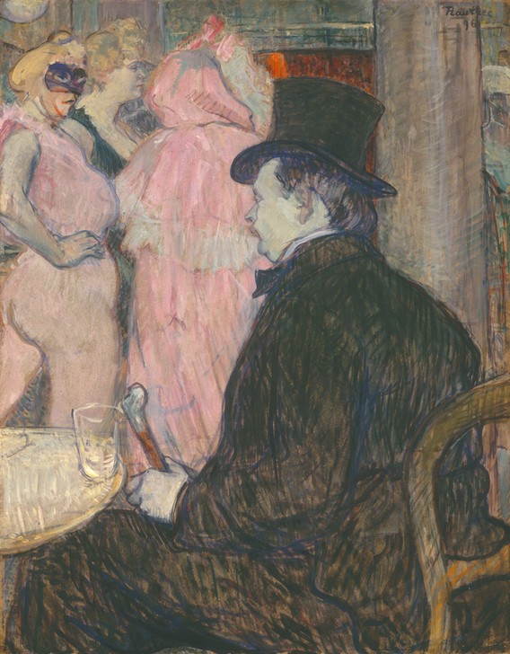 Henri de Toulouse-Lautrec, Maxime Dethomas (Mann,Zylinder (Hut),Prostituierte,Stock,Bordell)