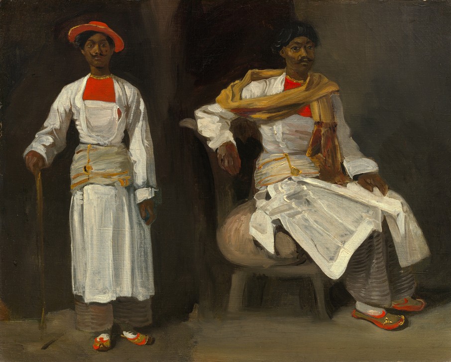 Eugene Delacroix, Two Studies of an Indian from Calcutta, Seated and Standing