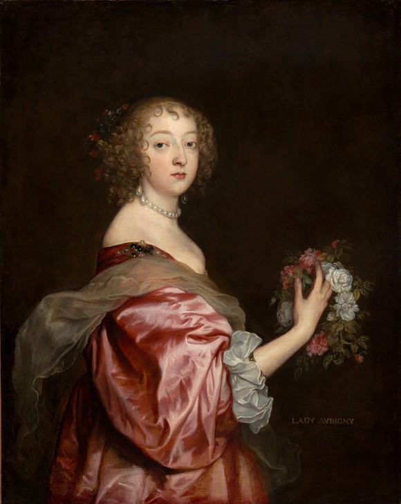 Sir Anthony van Dyck, Catherine Howard, Lady d'Aubigny (Blumenkranz,Barock,Perlenkette)