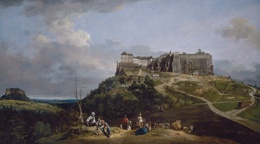 Bernardo Bellotto, The Fortress of Königstein (Burg, Königstein, historisch, Rokoko, Malerei, Wohnzimmer, Wunschgröße, Klassiker, bunt)