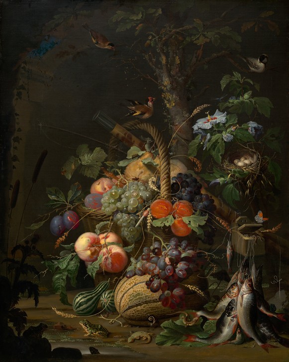 Jan Davidsz.de Heem, Still Life with Fruit, Fish, and a Nest