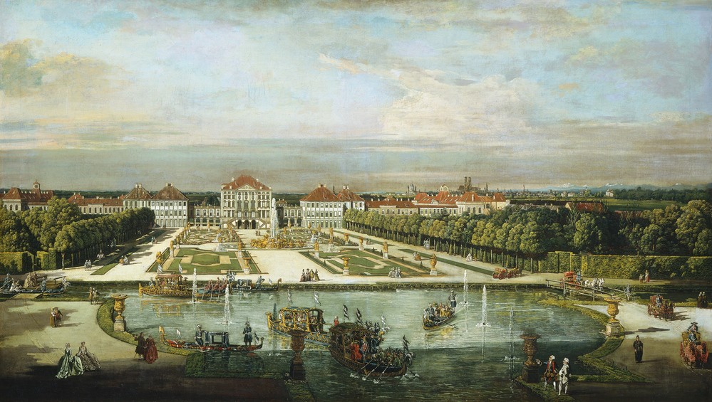 Bernardo Bellotto, Nymphenburg Palace, Munich (Schloss, Palast, München, historisch, Rokoko, Malerei, Wohnzimmer, Wunschgröße, Klassiker, bunt)