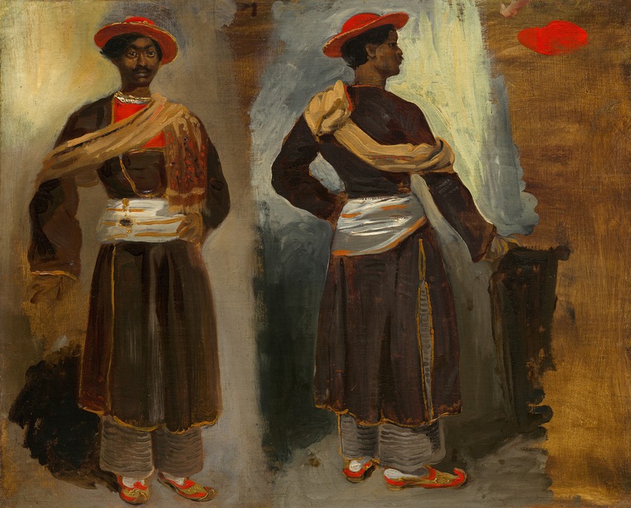 Eugene Delacroix, Two Studies of a Standing Indian from Calcutta