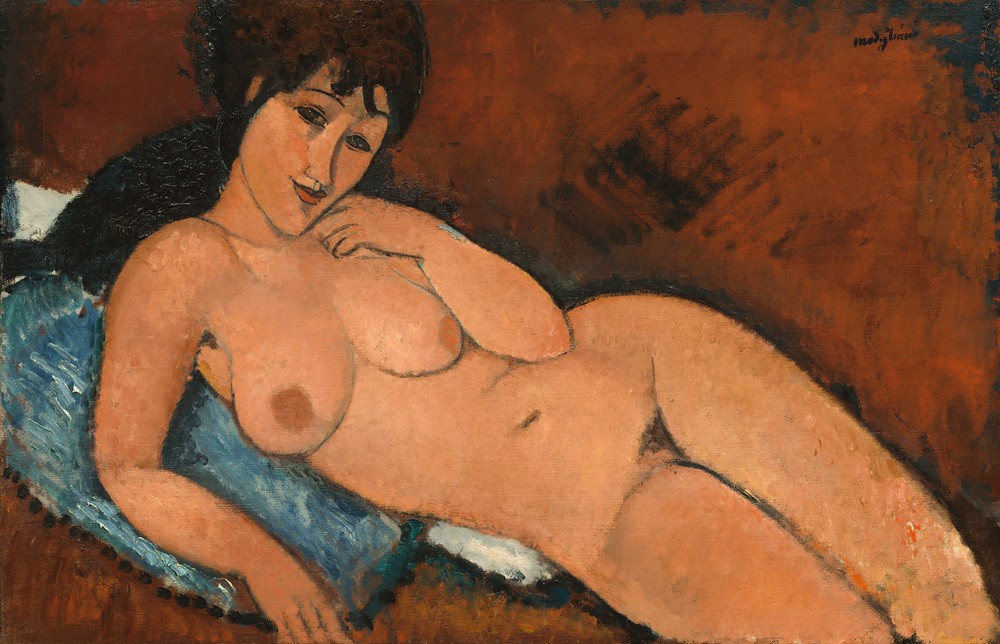 Amedeo Modigliani, Nude on a Blue Cushion