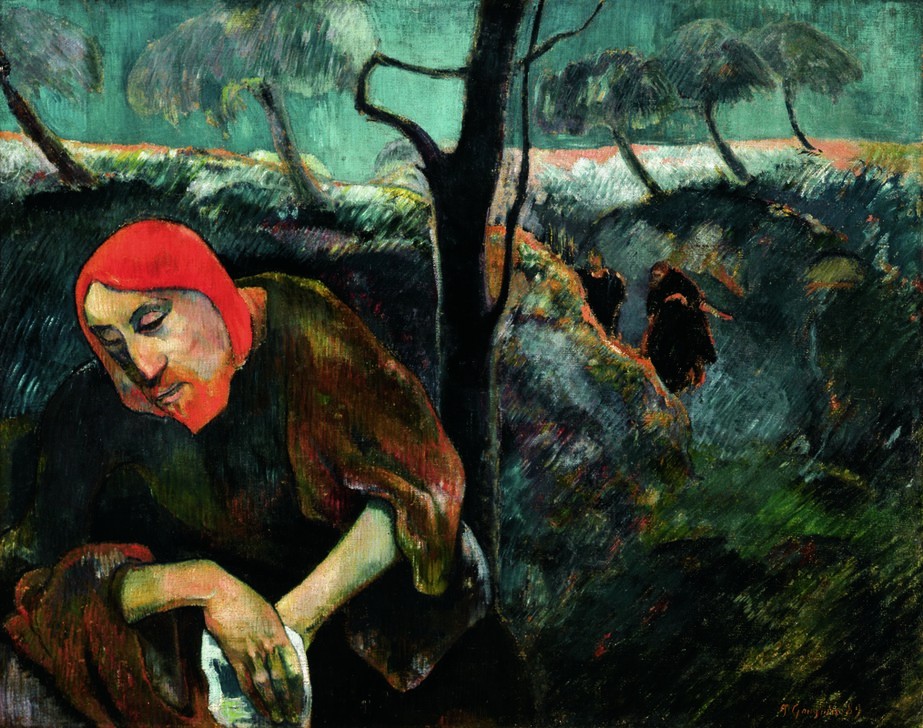 Paul Gauguin, Christus am Ölberg (Christentum, Landschaft, Religion, Neues Testament, Bibel, Christus, nachdenklich, Passion Christi, Landschaft, Wunschgröße, Klassische Moderne, Impressionismus, Malerei,  Wohnzimmer, bunt)