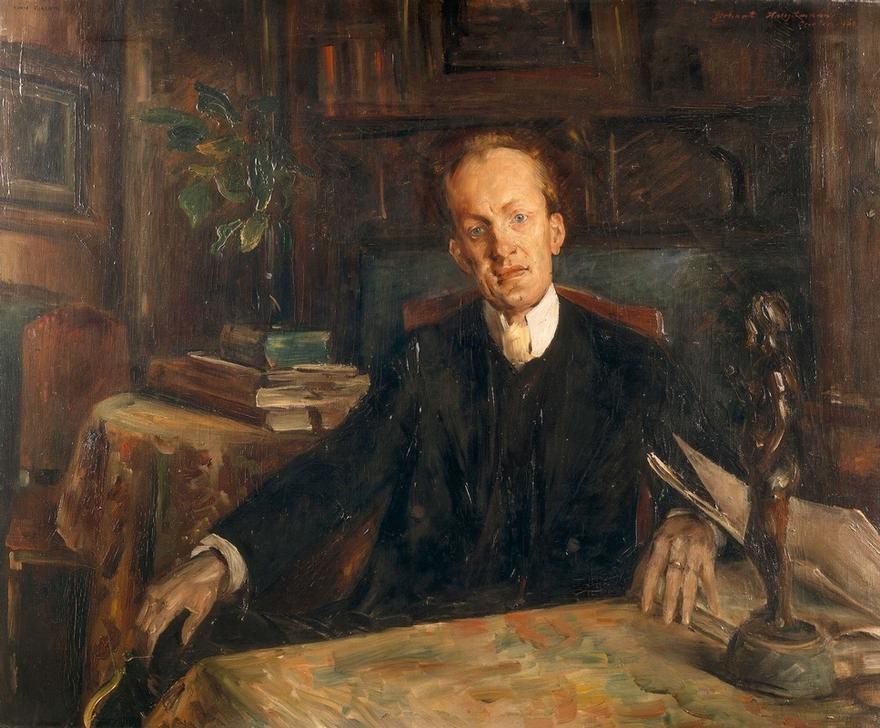 Lovis Corinth, Bildnis Gerhard Hauptmann (Nobelpreisträger,Deutsche Kunst,Literatur,Mann,Schriftsteller,Theater,Impressionismus,Portrait,Nobelpreis,Nobelpreisträger 1912,Person,Dramatiker)