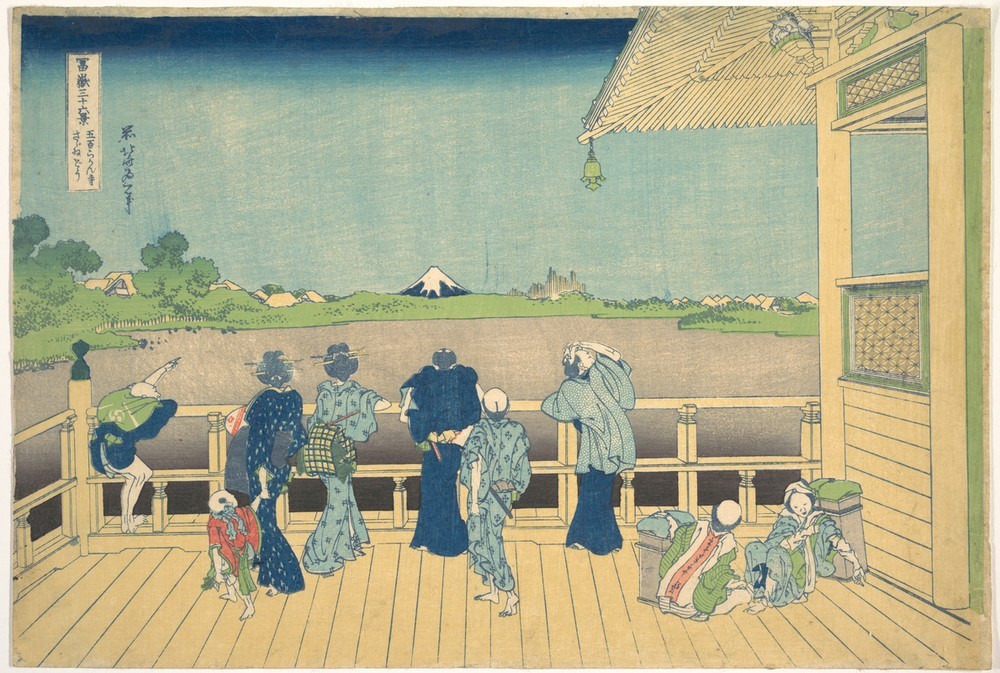 Katsushika Hokusai, Sazai Hall at the Temple of the Five Hundred Arhats 