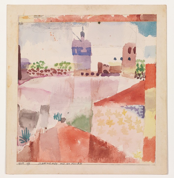 Paul Klee, Hammamet mit der Moschee (Deutsche Kunst,Kunst,Moschee,Schweizerische Kunst,Die Tunisreise)