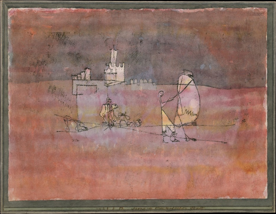 Paul Klee, Szene vor einer arabischen Stadt (Mensch,Stadt,Szene)