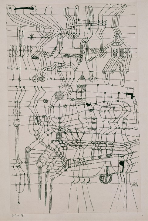 Paul Klee, Zeichnung in der Art eines Netzes geknüpft (Netz,Schwarz Und Weiss)