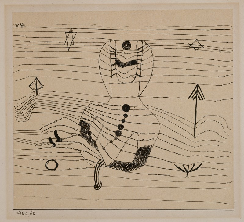 Paul Klee, Reiter abgeworfen und verzaubert (Pferd (Tier),Reiter,Verzauberung,Schwarz Und Weiss)