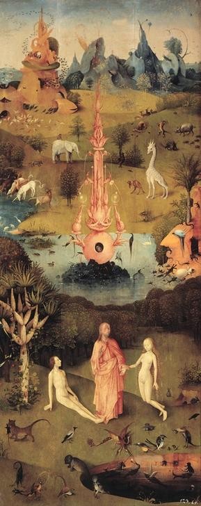 Hieronymus Bosch, Die Schöpfung (See,Allegorie,Triptychon,Bibel,Paradies,Erschaffung Des Menschen,Mystik,Schöpfung,Gott,Garten)