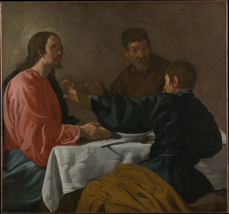 Diego Rodriguez de Silva y Velasquez, Das Abendmahl in Emmaus (Brot,Tisch,Jünger,Auferstehung Christi,Emmaus,Erscheinung,Evangelium)