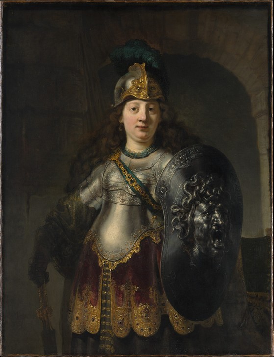 Rembrandt Harmenszoon van Rijn, Bellona (Helm,Rüstung (Schutzkleidung),Schild (Schutz),Römisch,Portrait,Kriegsgöttin)