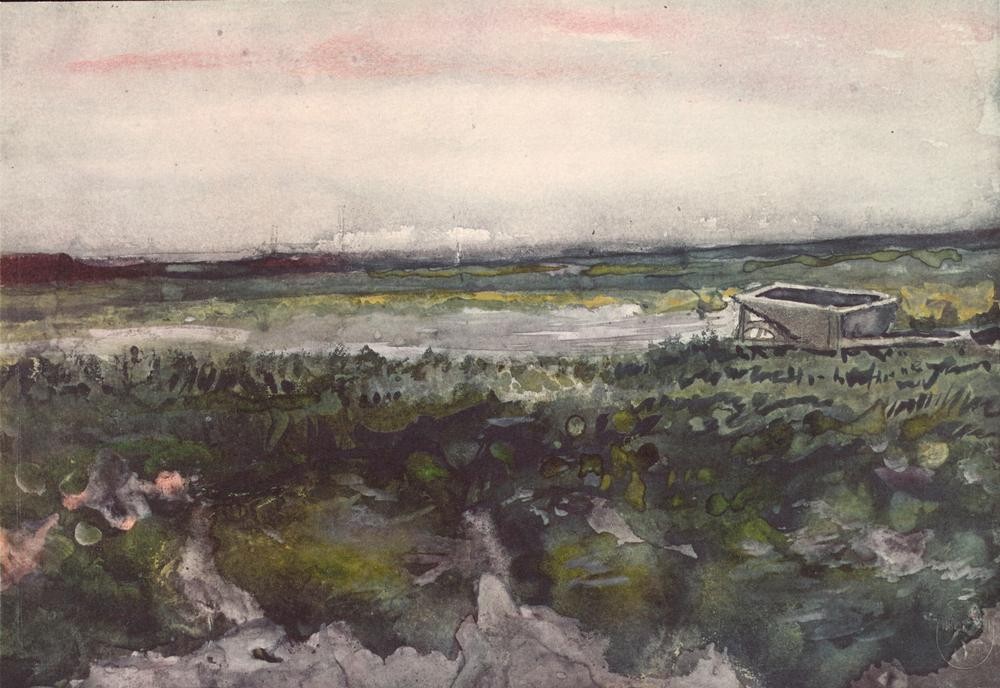 Vincent van Gogh, Heide mit Schubkarren (Landschaft,Impressionismus,Ebene,Schubkarre,Niederländische Kunst,Heide (Landschaft),Rekordpreis)