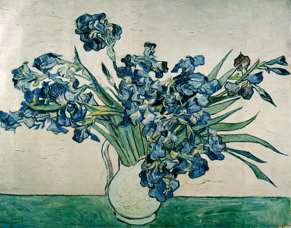 Vincent van Gogh, Vase mit Schwertlilien (Impressionismus,Stillleben,Blumenstrauss,Niederländische Kunst,Schwertlilie)