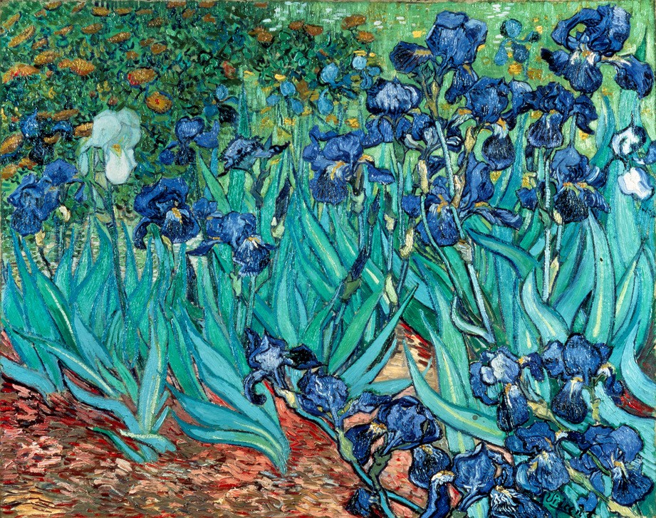 Vincent van Gogh, Iris (Schwertlilien) (Botanik,Iris (Botanik),Impressionismus,Stillleben,Niederländische Kunst,Blume,Rekordpreis,Schwertlilie)