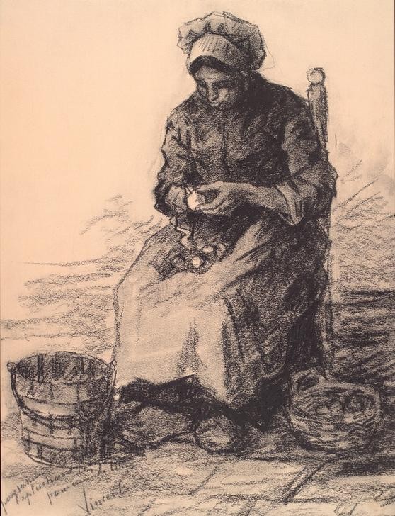 Vincent van Gogh, Kartoffelschälerin (Impressionismus,Niederländische Kunst)