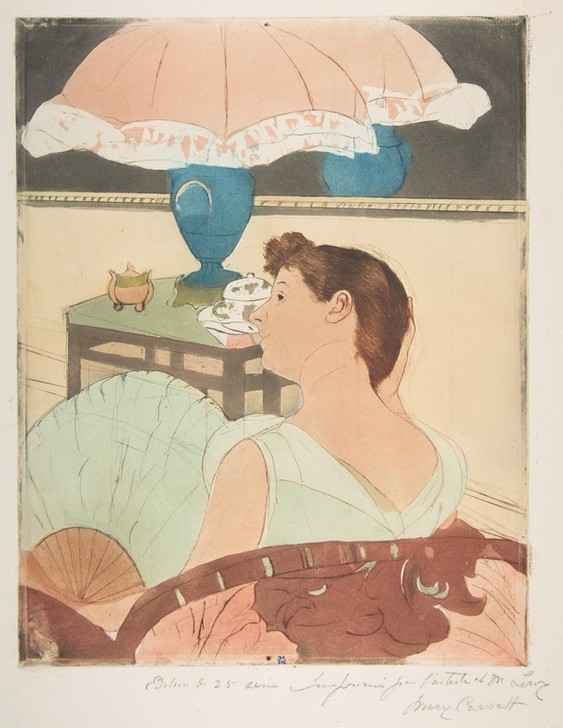 Mary Cassatt, The Lamp (Frau,Spiegel,Salon,Lampen Und Leuchter,Lampenschirm)