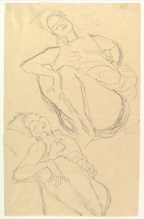 Gustav Klimt, Two Studies for a Crouching Woman 